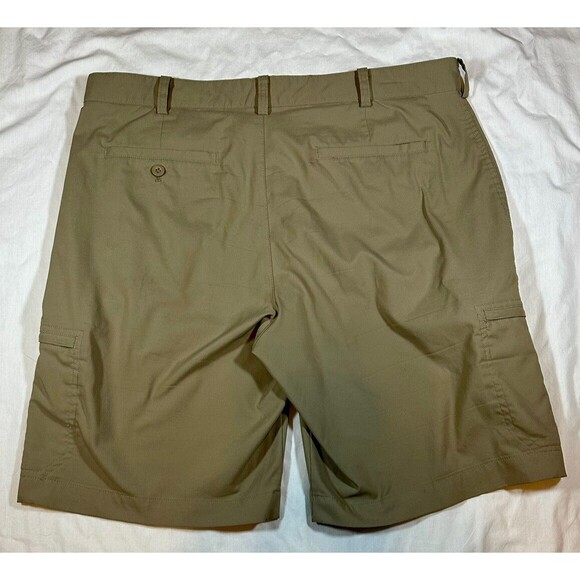 NIKE Dri-Fit Tour 38" Flat Lt. Brown Polyester Blend Golf Shorts Zipped Pockets - Picture 2 of 6